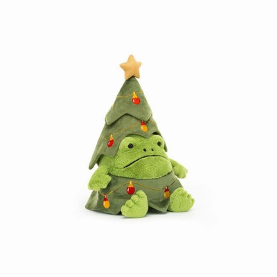 Jellycat Christmas Tree Ricky Rain Frog USA | 01634UVBZ